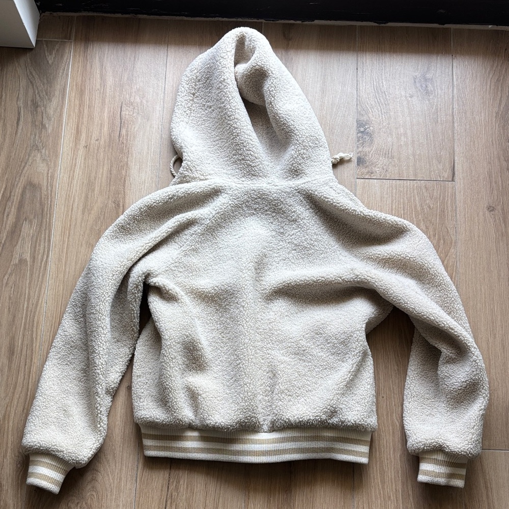 MOTHER Women’s Cream Teddy/ Sherpa Zip Hoodie - Picture 6 of 7
